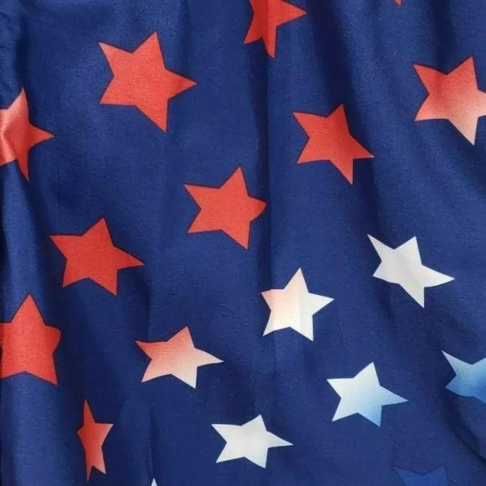 Revolution Boys American Patriotic Star Blue Red White Swim Shorts Trunks Medium